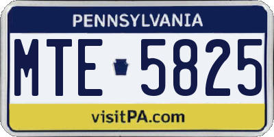 PA license plate MTE5825