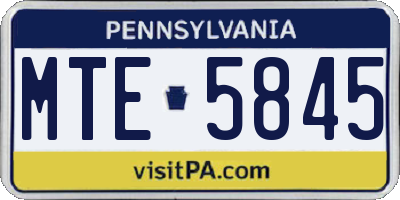 PA license plate MTE5845
