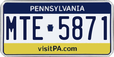 PA license plate MTE5871