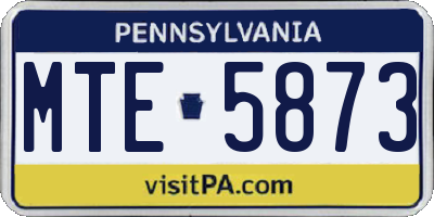 PA license plate MTE5873