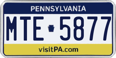 PA license plate MTE5877