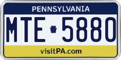 PA license plate MTE5880