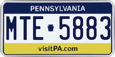 PA license plate MTE5883