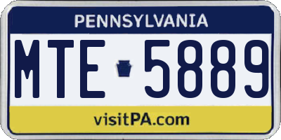 PA license plate MTE5889