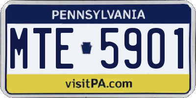 PA license plate MTE5901
