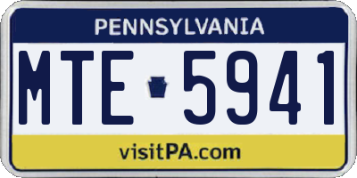 PA license plate MTE5941