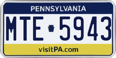 PA license plate MTE5943