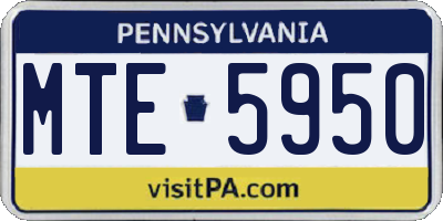 PA license plate MTE5950