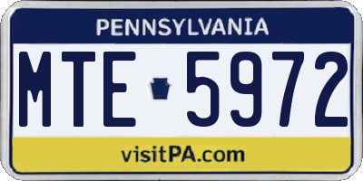 PA license plate MTE5972