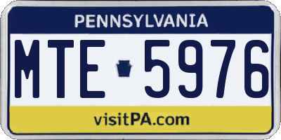 PA license plate MTE5976
