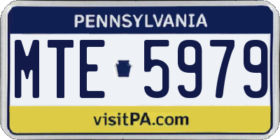 PA license plate MTE5979