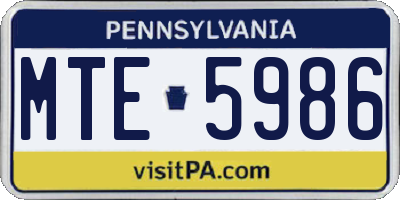 PA license plate MTE5986