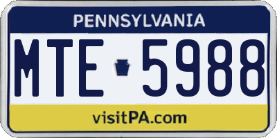 PA license plate MTE5988