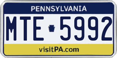 PA license plate MTE5992