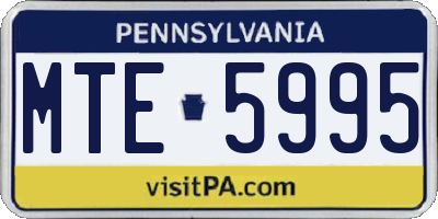 PA license plate MTE5995