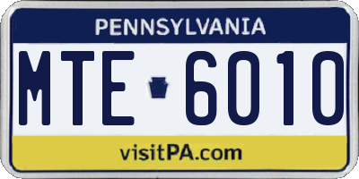 PA license plate MTE6010