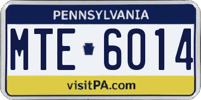 PA license plate MTE6014