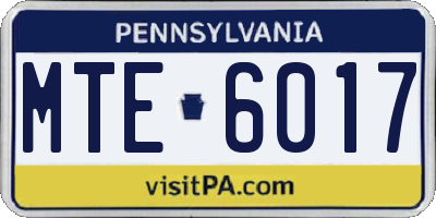 PA license plate MTE6017