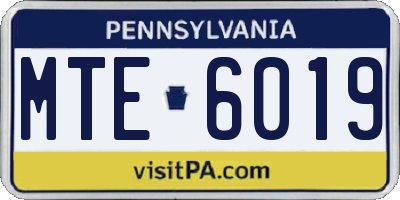 PA license plate MTE6019