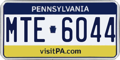 PA license plate MTE6044
