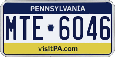PA license plate MTE6046