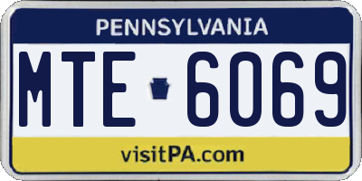 PA license plate MTE6069