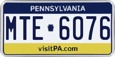 PA license plate MTE6076