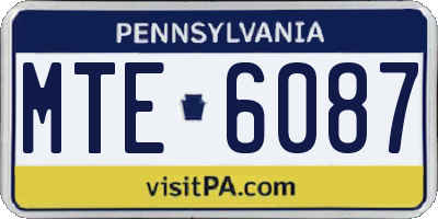PA license plate MTE6087