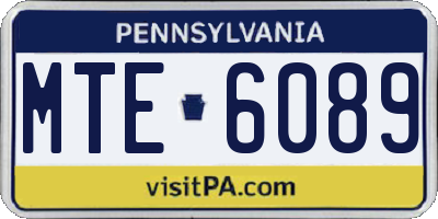 PA license plate MTE6089