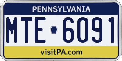 PA license plate MTE6091