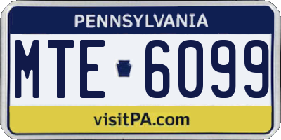 PA license plate MTE6099