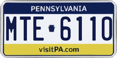PA license plate MTE6110