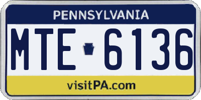 PA license plate MTE6136
