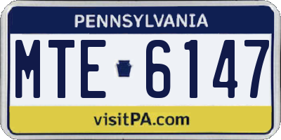 PA license plate MTE6147
