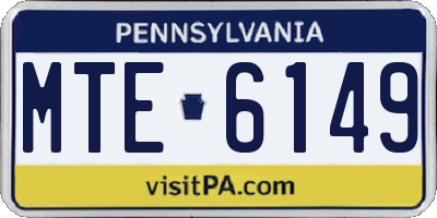 PA license plate MTE6149