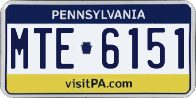PA license plate MTE6151