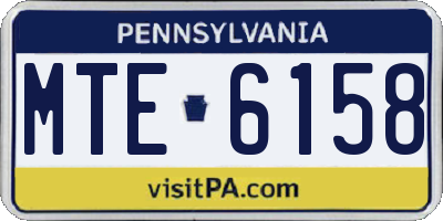 PA license plate MTE6158