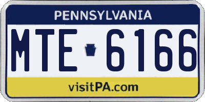 PA license plate MTE6166