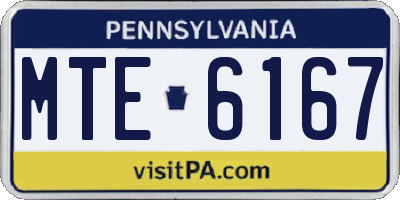 PA license plate MTE6167