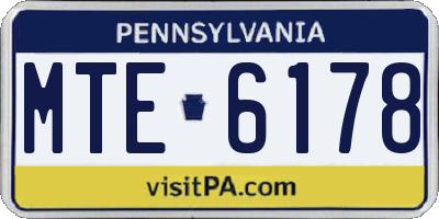 PA license plate MTE6178