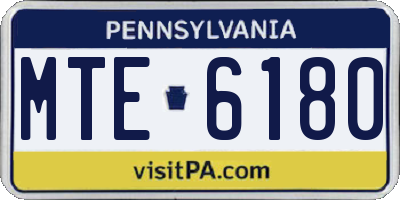 PA license plate MTE6180