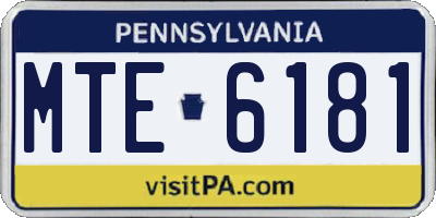 PA license plate MTE6181