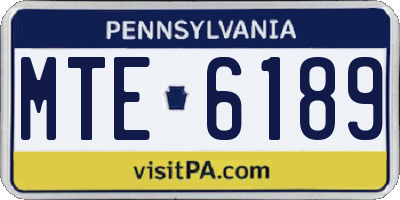 PA license plate MTE6189