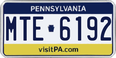 PA license plate MTE6192