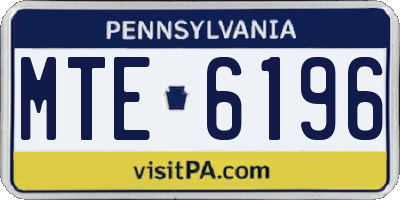 PA license plate MTE6196