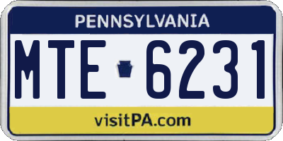PA license plate MTE6231
