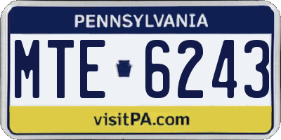 PA license plate MTE6243