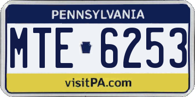 PA license plate MTE6253