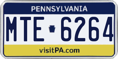 PA license plate MTE6264