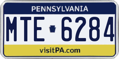 PA license plate MTE6284